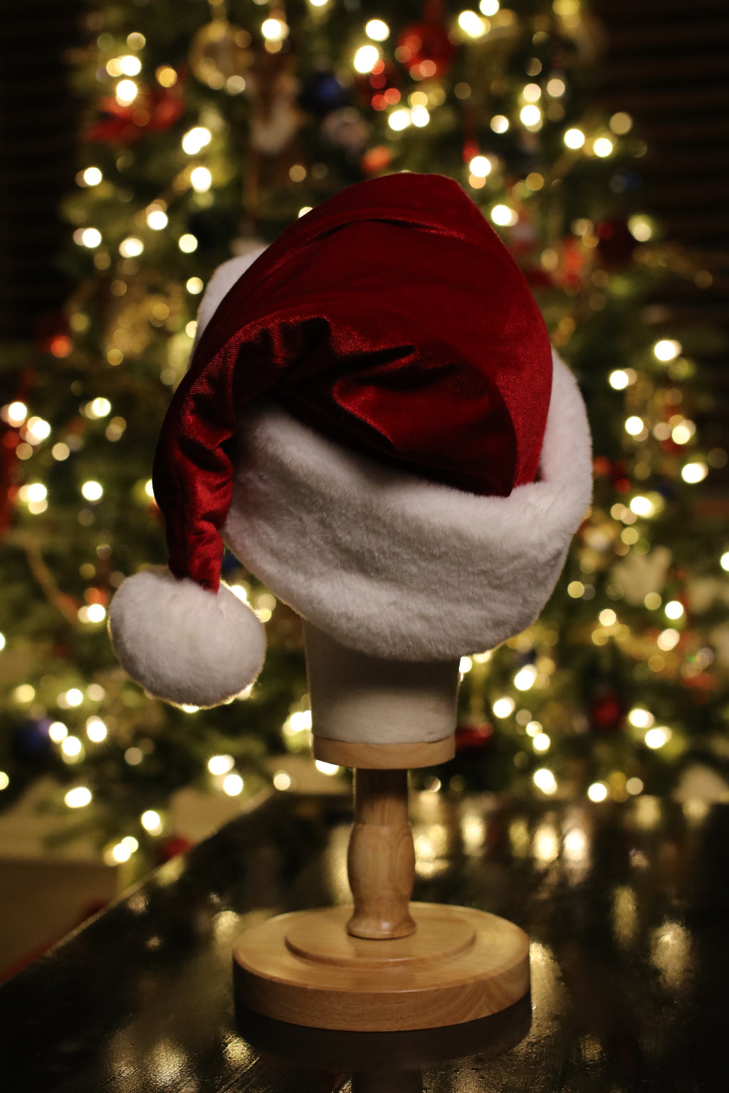 Classic red and white fur Santa hat