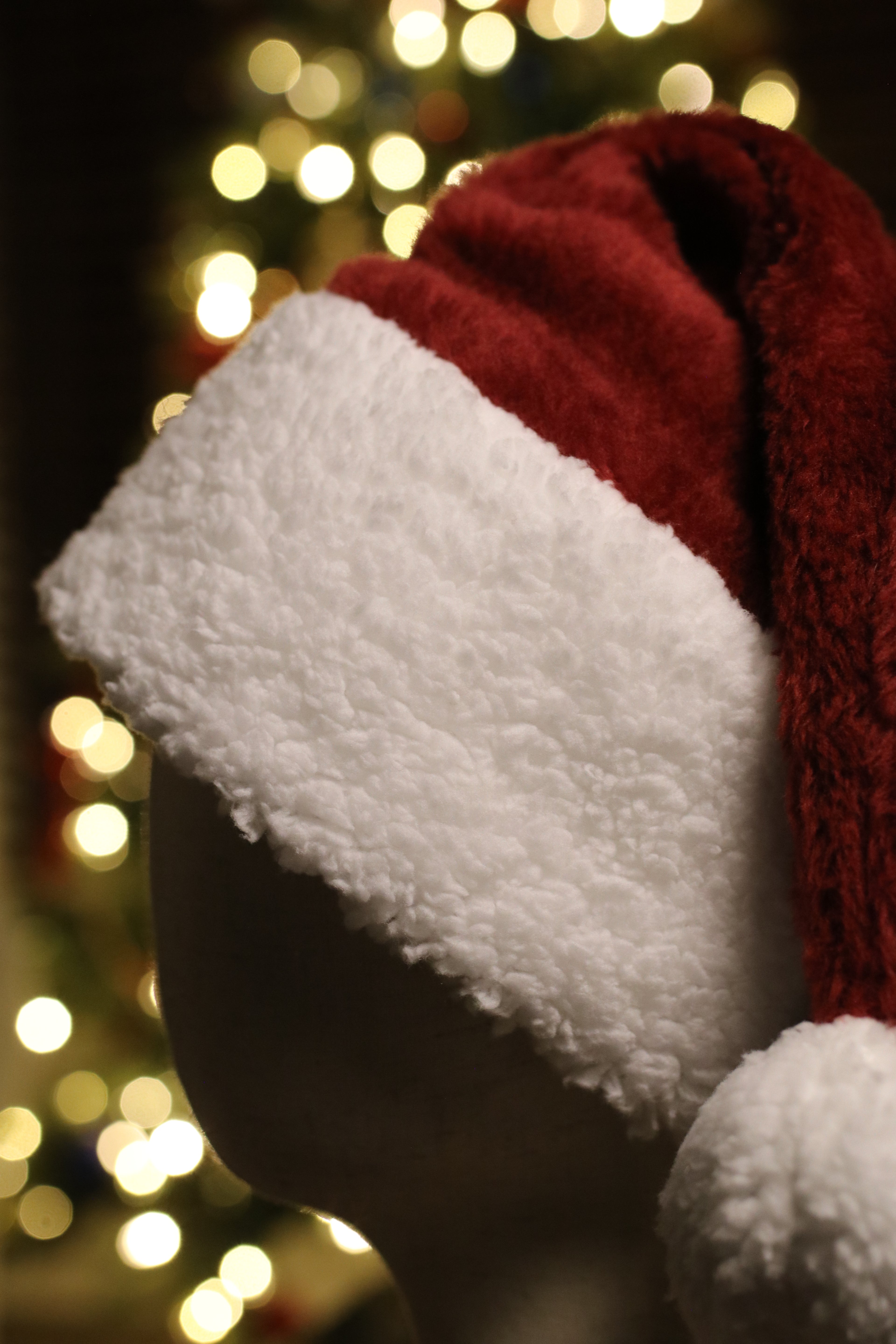 Ruby red fur fleece Santa hat