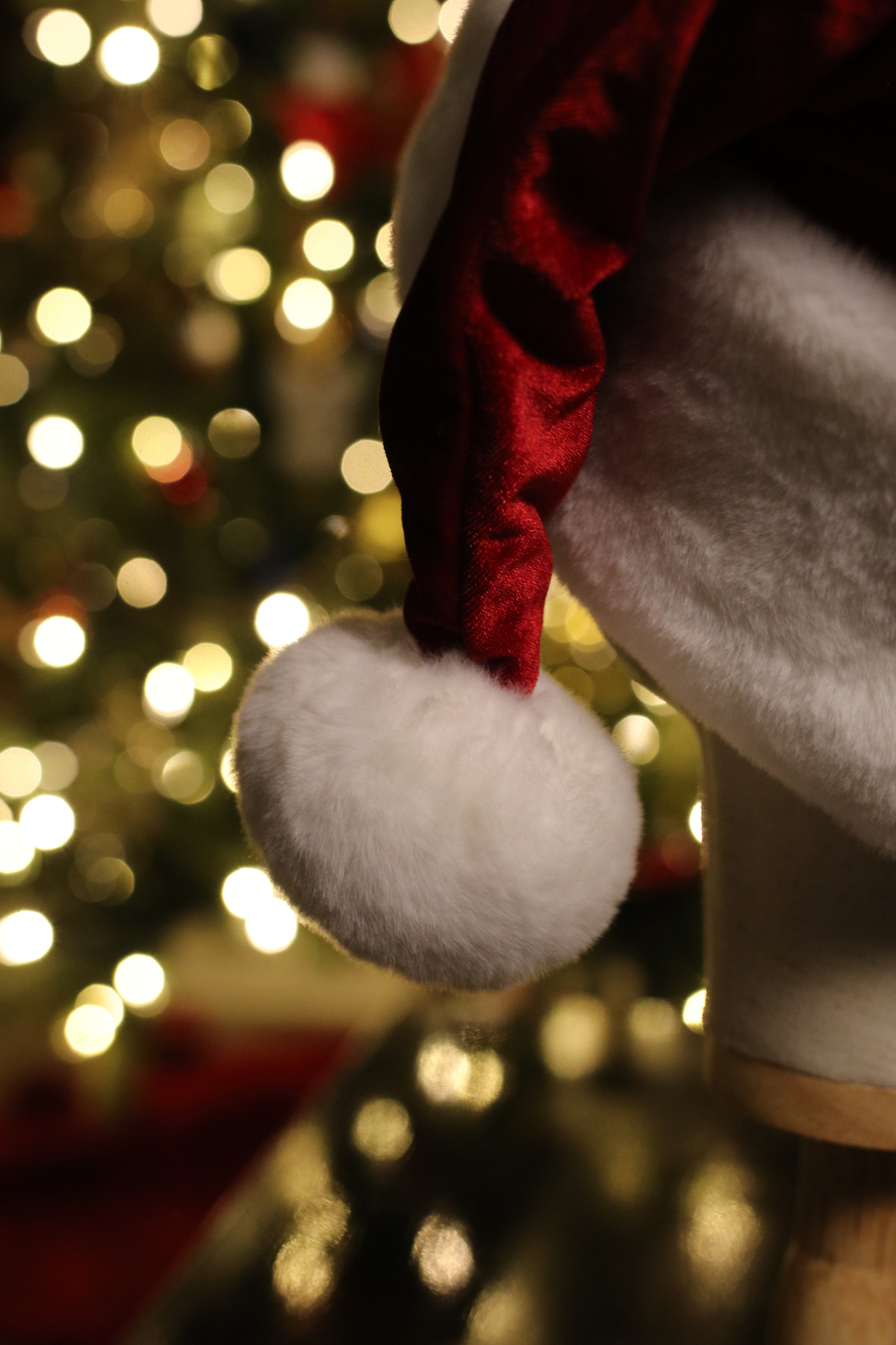 Classic red and white fur Santa hat