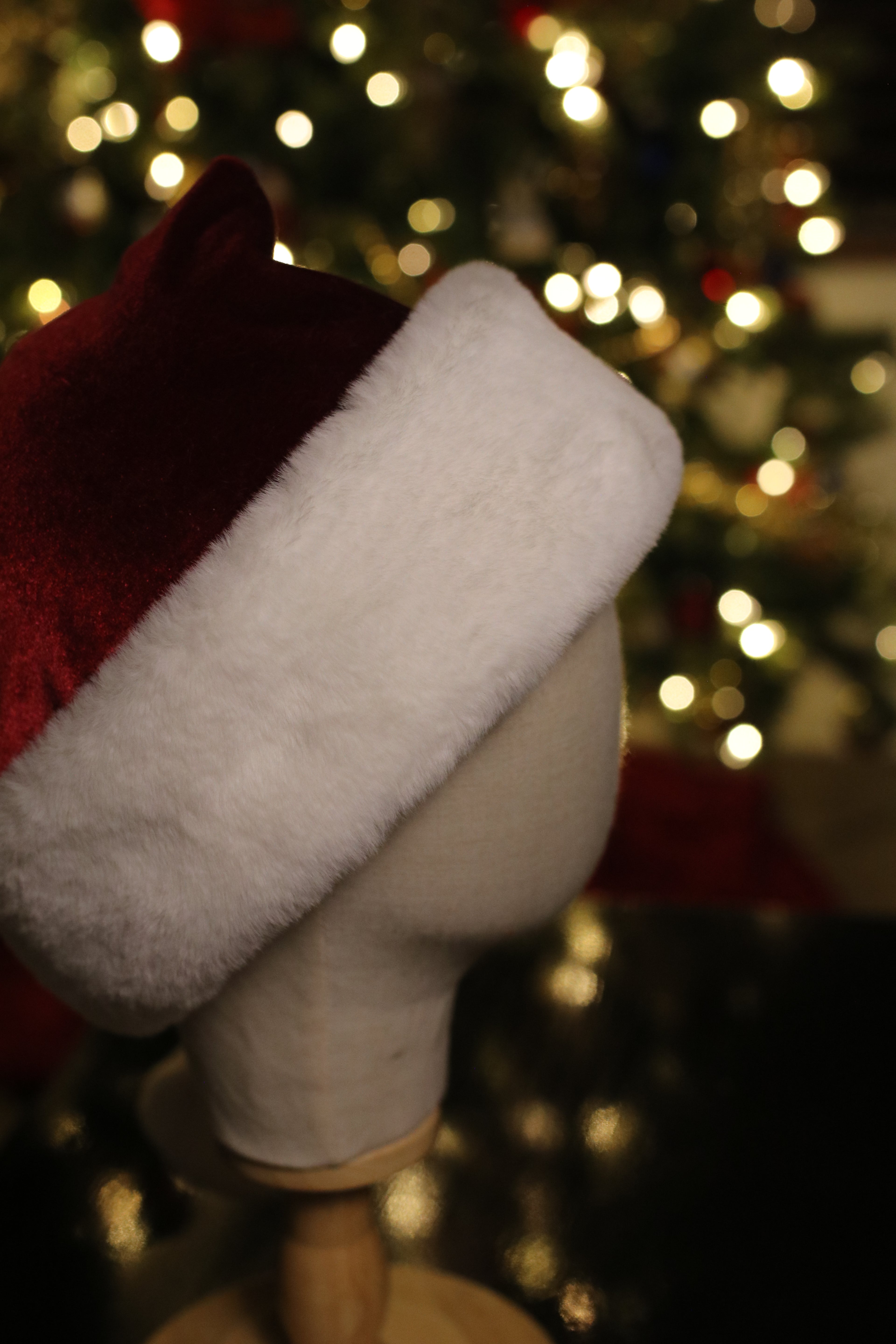 Burgundy velvet Santa hat