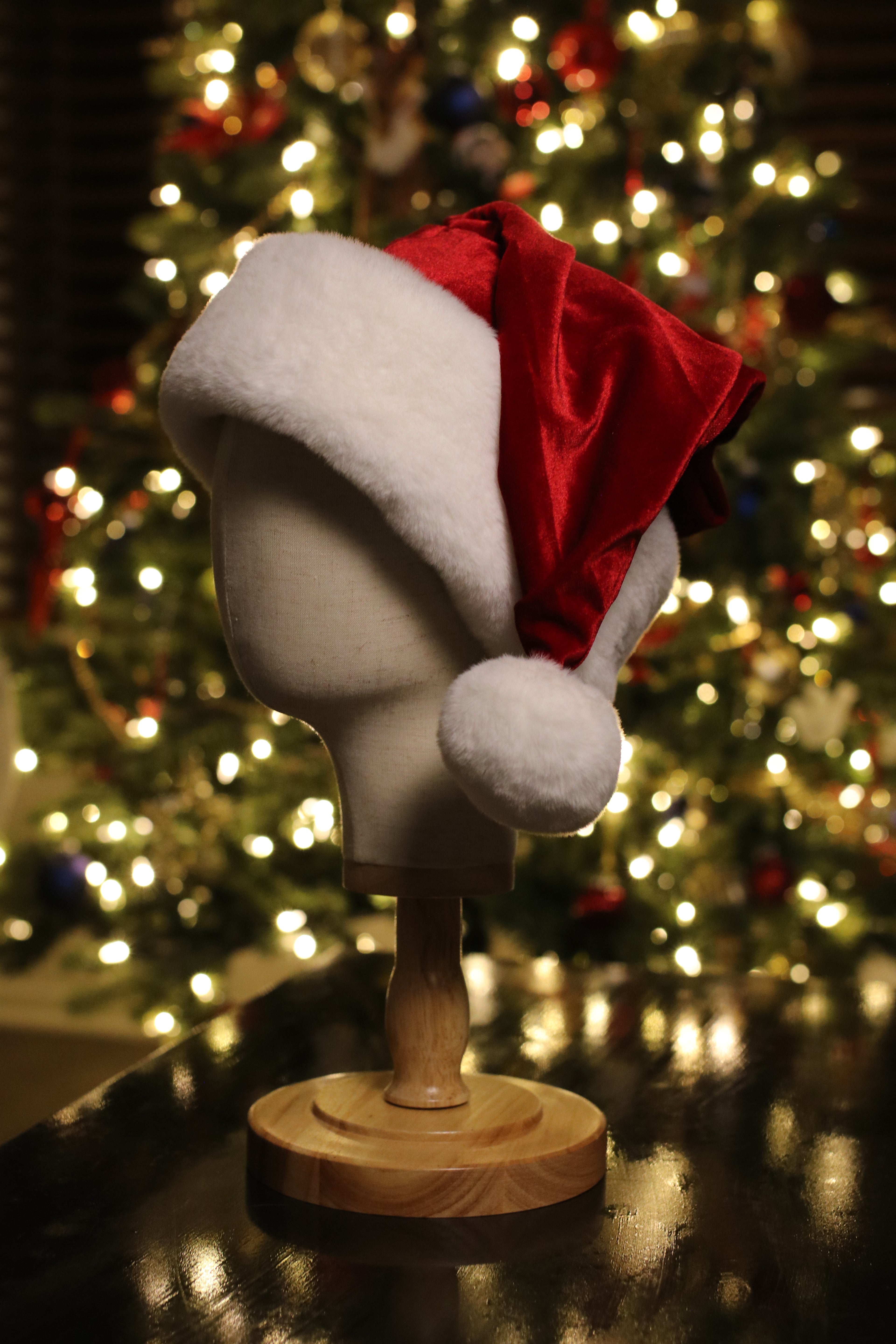 Classic red and white fur Santa hat