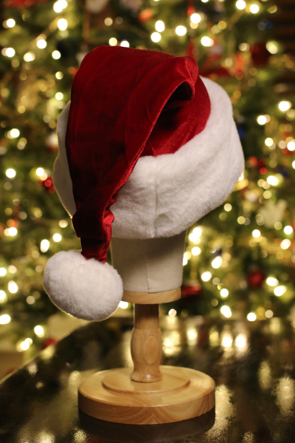 Classic red and white fur Santa hat
