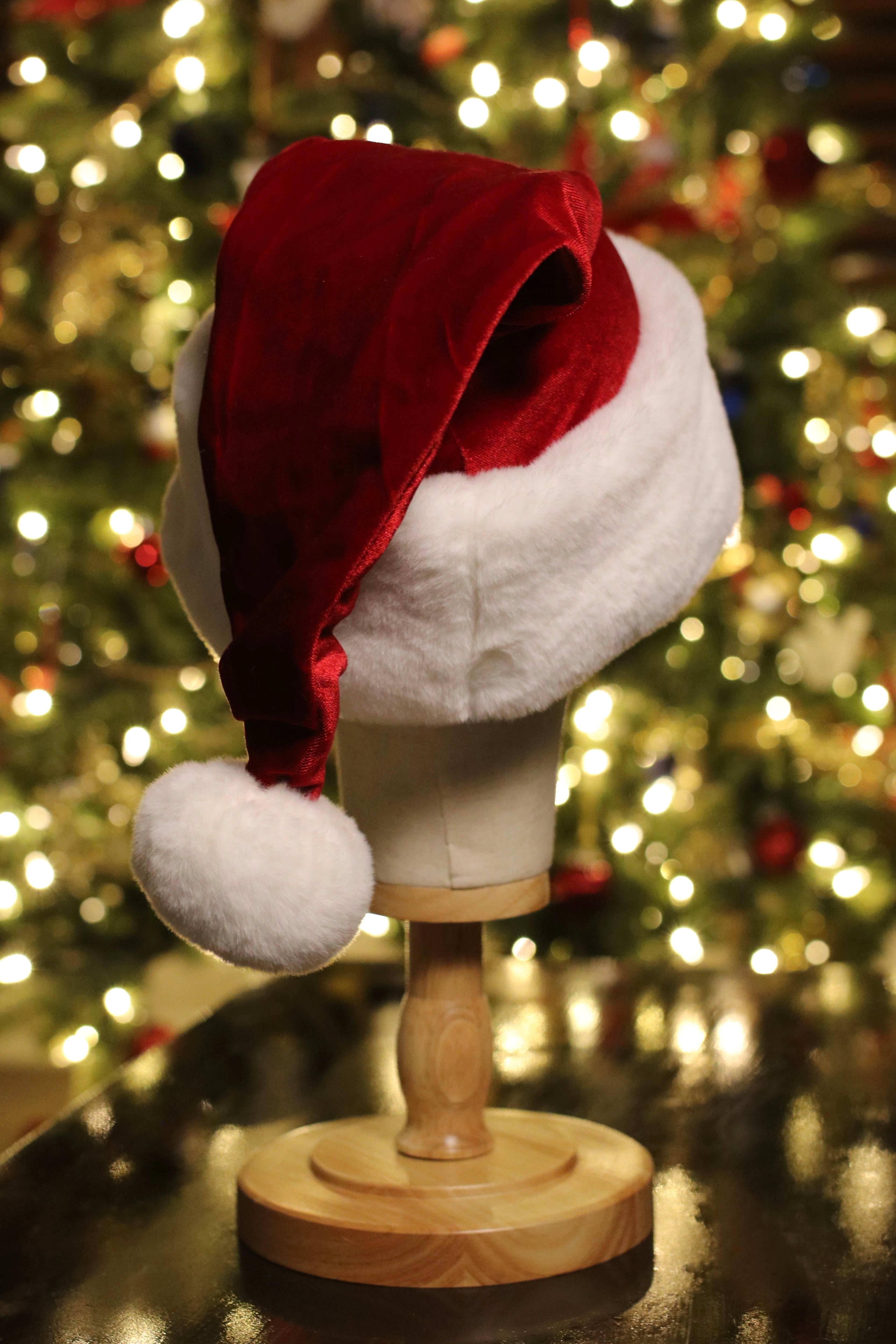 Classic red and white fur Santa hat