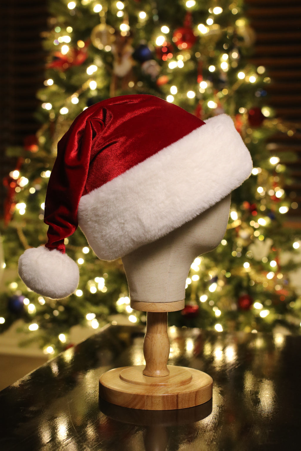 Classic red and white fur Santa hat
