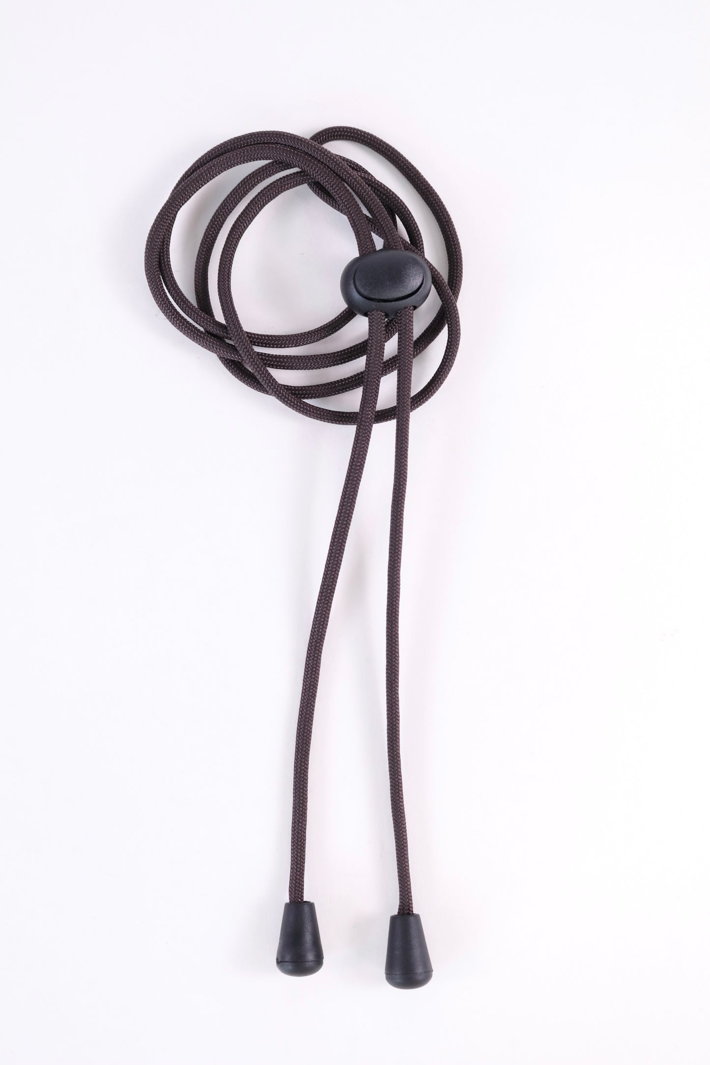Black bolo tie on a white background