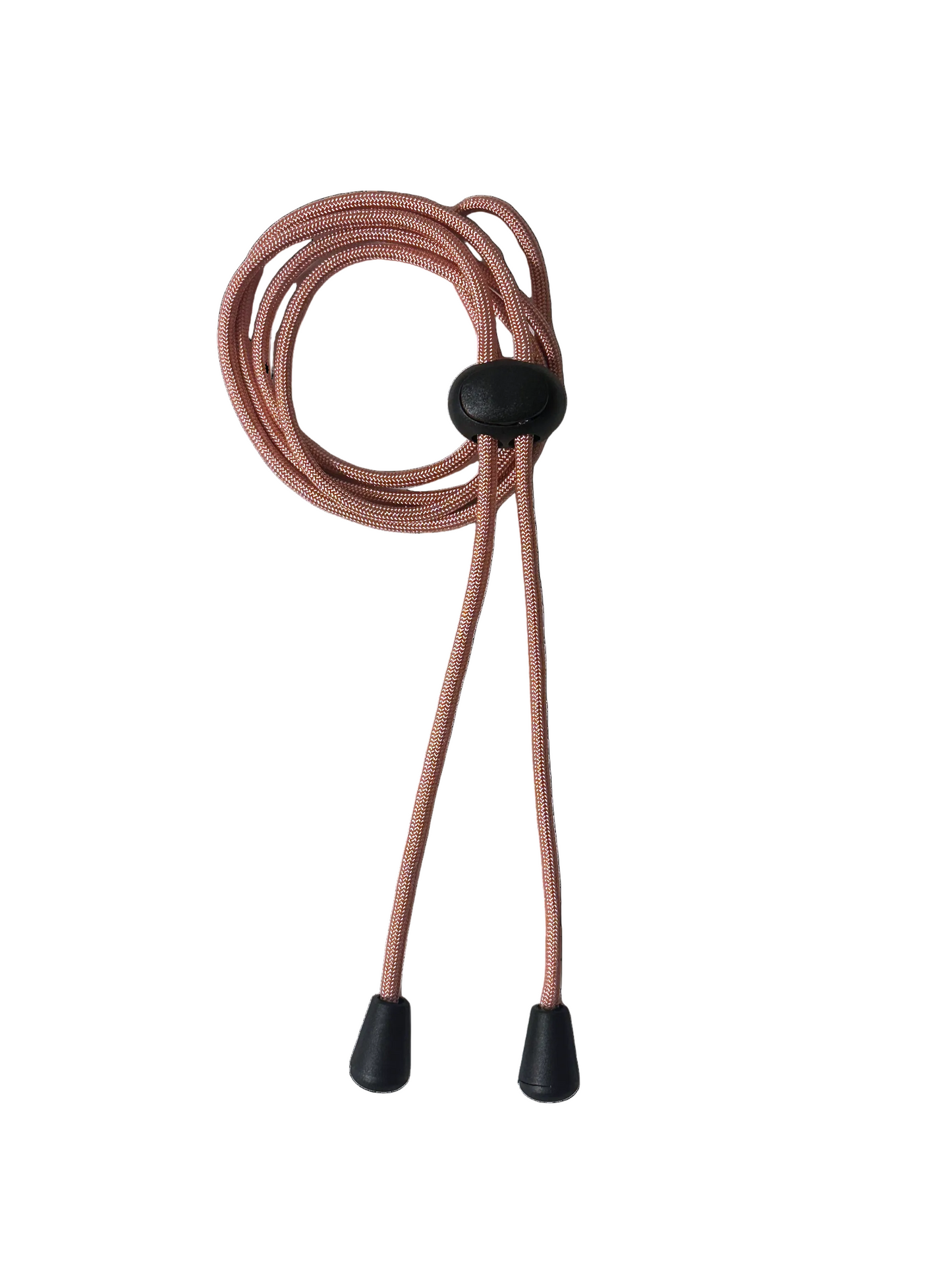 Rosy Pink Braided cord with black plastic toggle and black end caps